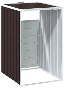 barna acél kerekes tároló 1 szemeteskukához 72 x 81 x 115 cm