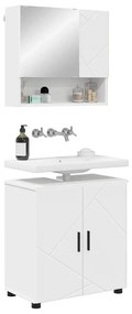 Fürdőszoba bútor szett 2 pcs Fehér 61 x 35 x 64 cm Faanyag