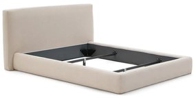 Bézs kárpitozott franciaágy ágyrács nélkül 160x200 cm Blok – Kave Home