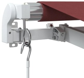 burgundi vörös kézzel kihúzható LED-es napellenző 350 x 250 cm