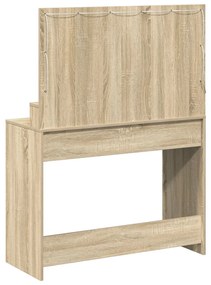 LED-es lámpás öltözködőasztal Sonoma tölgy 100x41x135 cm