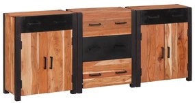 Széf fiókkal 3 pcs Barna 165 x 30 x 75 cm Tömör akácfa