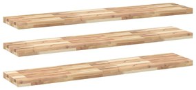 3 db kezeletlen tömör akácfa függőpolc 120 x 30 x 4 cm