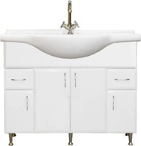 Bianca Plus 105 alsó szekrény mosdóval, magasfényű fehér színben