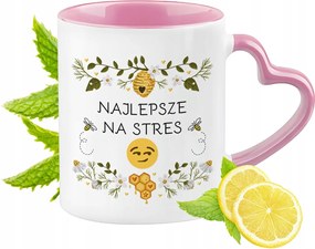 Vicces Rózsaszín Bögre Szív Alakú Füllel Ajándék