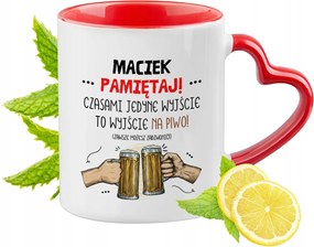 Piros bögre szív alakú füllel Ajándék Nyomtatott