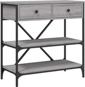 vidaXL szürke sonoma színű szerelt fa konzolasztal 75 x 34,5 x 75 cm