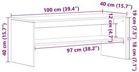 fekete forgácslap TV-szekrény 100 x 40 x 40 cm