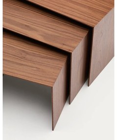 Tárolóasztal szett diófa dekorral 3 db-os 40x60 cm Litto – Kave Home