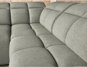 Szürkészöld buklé kinyitható-tárolóhelyes sarokkanapé (jobb oldali-L alakú) Falconn – ELTAP