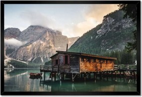 Poszterek keretben 60x40 Hegyi kikötő Csónakok