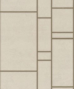 Bézs Mosható Tapéta Arany Mintás Vonalak Csempe