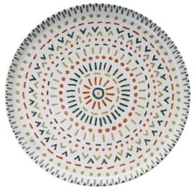 12 darabos, élénk színű porcelán étkészlet