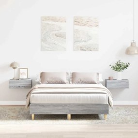 sonoma tölgyszínű szerelt fa ágykeret matrac nélkül 140x190 cm