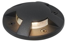 Modern fekete talajba süllyeszthető spotlámpa GU10 50mm 4-fényhatás IP65/IP67 - Cellar