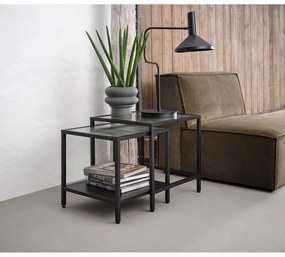 Üveg tárolóasztal szett 2 db-os 50x50 cm Bronco – Unique Furniture