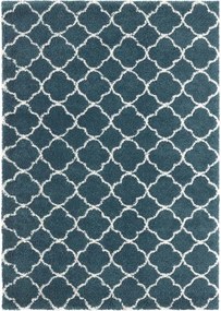 Türkiz krémszínű vastag szőnyeg nappaliba,marokkói mintás 120x170 cm