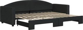 vidaXL fekete kihúzható szövet heverő 80 x 200 cm
