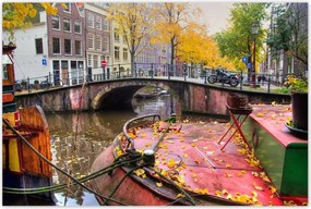 Poszterek 120x80 Rózsaszín híd Amszterdam