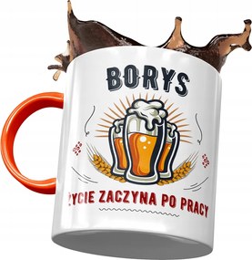 Narancssárga Bögre Borisz Férj Kolléga Ajándék Nyomtatott Fotóval