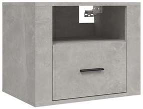 2 db betonszürke falra szerelhető éjjeliszekrény 50x36x40 cm