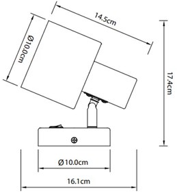 Lámpa Fali lámpatest SELVIA II, 6096, max250V, 50/60Hz, 1*E14, max.25 W, IP20, átmérő10 cm, piros