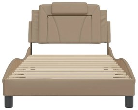 vidaXL cappuccino színű ágykeret Viana LED-ekkel matrac nélkül 100 x 200 cm