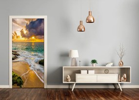Ajtóposzter öntapadós Sunset tengeren 75x205 cm
