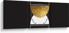 Kép - Absztrakció arany és fekete N⁰2 (órával) (90x30 cm)