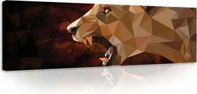 Vászonkép 145x45 Oroszlán poligonális absztrakt vad természet állat ragadozó
