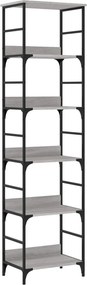 vidaXL szürke sonoma színű szerelt fa könyvespolc 50 x 33 x 188,5 cm