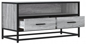 szürke sonoma színű szerelt fa és fém TV-szekrény 80x34,5x40 cm