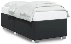fekete műbőr ágykeret 90x190 cm