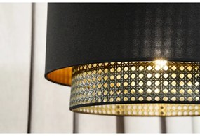 Duolla - Felületre szerelhető csillár BOHO RATTAN 1xE27/15W/230V átm. 45 cm fekete