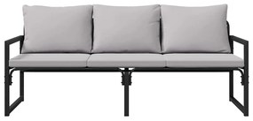 Kerti pad Fekete 180 x 72.5 x 71 cm Acél