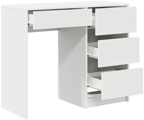 Fehér Íróasztal Fehér MDF Közepes Tárolás Fehér Íróasztal