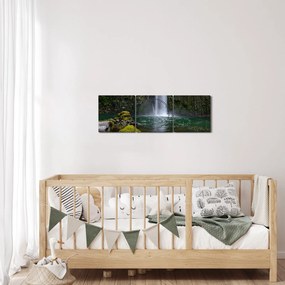 Vízesések képe (órával) (90x30 cm)