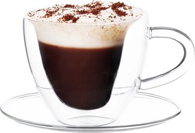 Thermo Heart csésze pohár csészealjakkal, 2db, szív alakú, 150ml, HOTCOOL TYP 5