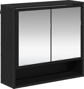 vidaXL Falpolc polcokkal Falra szerelhető Fekete tölgy 65 x 20 x 60 cm