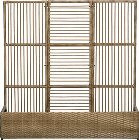 Outsunny Magas Kertágy Trellis-szel Rattan Hatású Virágtartó, Mászó Növényeknek, Virágágyás, Kert, Erkély, 103 x 103 x 29 cm Homok | Aosom