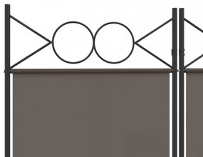 3 paneles antracitszürke szövet térelválasztó 120x200 cm