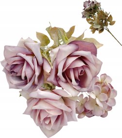 Művirág csokor 34cm Mix Sűrű Mint Élő Virágok Váza Rózsa