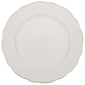 24 részes porcelán étkészlet, fehér/arany