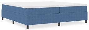Boxspring Ágy Kék 200x200 cm Vászon