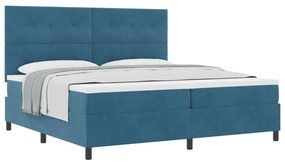 Boxspring Ágy Matracokkal Sötétkék 200x200 cm Bársonyos