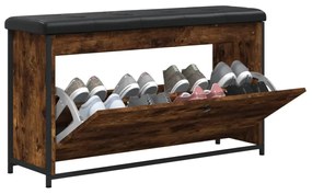 füstös tölgy színű cipőpad lehajtható fiókkal 102x32x56 cm