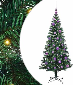 vidaXL Mesterséges, előre világított karácsonyi fa Zöld 150 cm