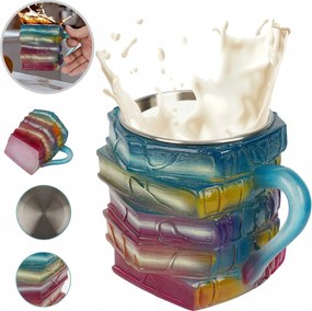 Festett Könyvhalom Alakú Bögre Gyanta 300ML Ajándék