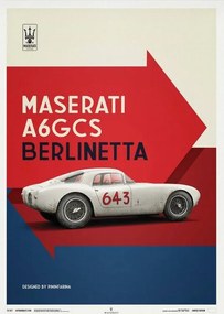 Művészeti nyomat Maserati A6GCS Berlinetta 1954 - White, Automobilist