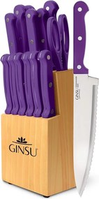 Konyhai késkészlet 13 db kés +fa késtartó Ginsu Kiso